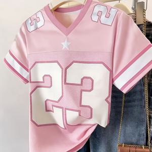 TEMU 여성 메쉬 대비색 스포츠 반팔 티셔츠 운동 셔츠