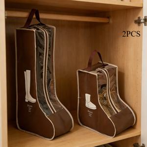 TEMU 롱 & 숏 부츠 & 신발 보관함 - 투명 고품질 방진 신발 케이스, 내구성 좋은 신발 케이스, 여행에 이상적, 쉬운 관리 부츠 (/미화이트)