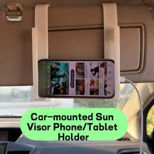 TEMU 유니버설 차량 햇빛 가리개 휴대폰/태블릿 거치대 (충전 포트 포함) | 휴가 여행용 휴대용, 장거리 여행을 위한 필수품, 장거리 여행 필수품 | 조절 가능한 흰색 클립, 대부분의 차량에 적합, 핸즈프리, 스타일리시, 튼튼하고 내구성 좋음