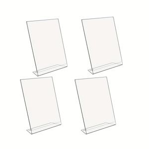 TEMU 4개 세트 모던 세로형 아크릴 사인 홀더 - 투명 디스플레이 스탠드, 브로셔, 전단지, 메뉴, 포스터용 - 휴대용 플라스틱 프레임, 사무실 책상, 리셉션, 소매점, 이벤트용