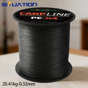 TEMU SIUATION 4가닥 브레이디드 낚싯줄, 강력한 PE 실, 부드럽고 매끄러운, 장거리 던지기에 적합, 블랙 브레이디드 낚싯줄, 내마모성 소재, 스포츠 낚시꾼에게 적합