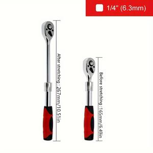 TEMU 자동 퀵 릴리스 기능이 있는 조절식 라쳇 렌치, 72톱니 라쳇 렌치 / 퀵 렌치 / 1/4, 1/2, 3/8 사이즈