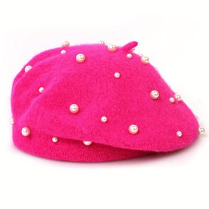 TEMU 가을/겨울 스타일 여성용 단색 따뜻한 베레모 모자 1개, 데일리용, 우아하고 패셔너블한 베레모