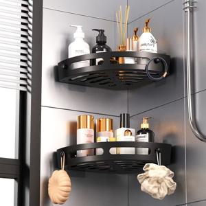 TEMU 2개 세트 코너 샤워 캐디 - 드릴 없는 접착식 욕실 수납 선반, 샴푸 및 필수품용 벽걸이 정리대
