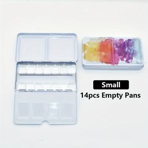 TEMU 튼튼한 메탈 여행용 수채화 팔레트 박스 (14/20/40 웰) - 페인트 트레이, 수채화 팬, 뚜껑 포함 믹싱 트레이 - 휴대용, 빈, 휴대용, 리필 가능 & 재사용 가능, 아크릴 & 유화 페인팅용 - & 학생 완벽한 크리스마스 선물