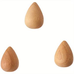 TEMU 3pcs 현대적인 나무 후크, 베크 나무 벽걸이 코트 후크, 수제 물방울 디자인, 드릴링 필요 없음, 입구 벽 장식용 창조적인 비가방 옷걸이