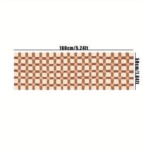 TEMU 10mm 두께 고품질 인조 캐시미어 모조털 별이 빛나는 하늘 바닥 침실 침대 옆 담요 카펫, IG 패션 체크무늬 심플 가정용 방 거실용 긴 스트립 바닥 매트, 옷방 레저 공간 커피 테이블 플러시 러그