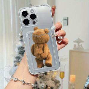 TEMU 아이폰 6 6s 플러스 7 8 8 플러스 X XS XR XS 맥스 11 12 13 프로 맥스 SE(2022) SE2 SE3 SE(2020)를 위한 눈길을 끄는 투명 카드 홀더 폰 케이스 - 멋진 디자인과 트렌디한 핫 아이템, 카드 슬롯 포함, 작은 포함