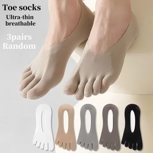TEMU 3/5켤레 플립플롭 양말 남성용 오방지 양말, 남성용 여름 초슬림 쿨 양말, 보이지 않는 보트 양말, 발가락 양말, 얕은 입구 남성용 실리콘 미끄럼방지 양말