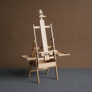 TEMU 1개 조절 가능한 벚나무 미술 이젤 - 공예품, 그림 및 장식품을 위한 다중 선반을 갖춘 튼튼한 나무 디스플레이 스탠드