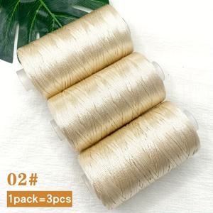 TEMU 3개 세트 아이스 실키 섬유 대나무 섬유 평면 리본 실, 부드럽고 편안한 촉감, 섬세한 질감, 통기성, 색상 고정, 자연스러운 드레이핑 완성 니트, 여름 썬햇, 의류, 가방, 신발, 다양한 DIY 공예에 적합 - 다양한 색상 제공