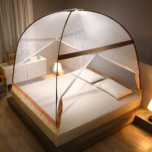 TEMU 1pc 쉬운 설치 몽골 유르트 모기 넷 텐트, 360° 커버리지, 대형 공간, 카툰 모기 넷, 강철 와이어 프레임, 방진, 세탁 가능한 폴리에스터, 학생, 가족 및 침실 사용에 이상적, 침실 모기 넷|카툰 모기 넷|강철 와이어 프레임 텐트