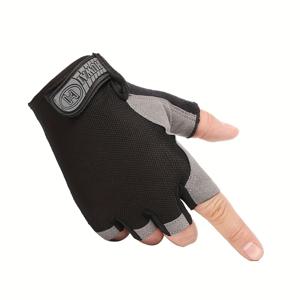 TEMU 솔리드 컬러 하프핑거 스포츠 장갑 - 스타일리시하고 눈길을 끄는 디자인, 편안함과 통기성으로 피트니스 및 운동에 이상적