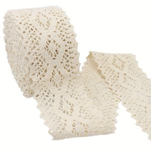 TEMU 5.5야드, 속이 빈 레이스 트림, 폭 1.7인치 기하학 무늬, 의류 액세서리 가구 베개 커튼 장식 리본, 부케용 패브릭 란제리 재봉 액세서리, 로맨틱하고 따뜻한 스타일