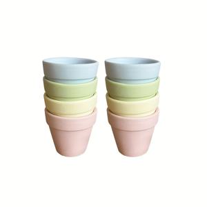 TEMU 마카롱 색상의 세라믹 화분 8개 세트, 정원 가꾸기 선물, 홈 데코