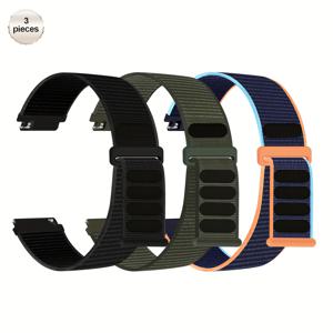 TEMU (3개 팩) 20mm 22mm 나일론 밴드, 삼성 7 6 5 4 FE 40mm 44mm/갤럭시 6/4 클래식 47mm 43mm/46mm 42mm/워치 5 Pro 45mm/3 41mm/남성/여성용