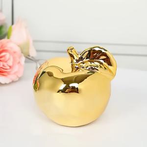 TEMU 북유럽 스타일 라이트 럭셔리 골드 & 실버 전기 도금 세라믹 사과 과일 미술 작품 홈 샘플 룸 호텔 클럽 장식품