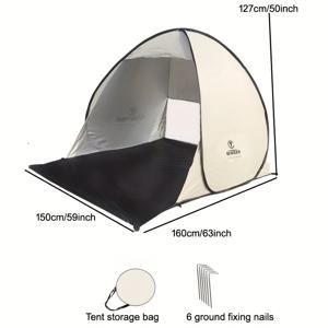 TEMU 야외 캠핑 텐트 선쉘터, 1초 설치 가능, 두세 명용 공간 절약형 - 야생 및 정원 레저에 적합