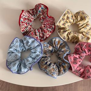 TEMU 여성을 위한 부드러운 작은 플로럴 헤어 타이 5개 세트, 포니테일에 완벽, 숲의 스타일과 한국 디자인 특징