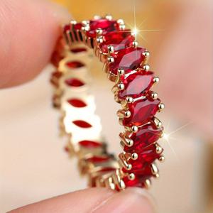 TEMU 1개 여성용 우아한 구리 반지 - 데일리웨어 & 파티용 플레이트 풀 서클 유리 베젤 반지, 연중 기념일 웨딩