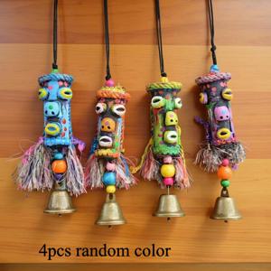 TEMU 빈티지 토템 디자인의 수공예 윈남족풍경종 2/4개 세트 - 나무 구슬, 술 장식, 가정 및 바 장식용 - 할로윈, 크리스마스, 새해, 아버지의 날 선물용 1개