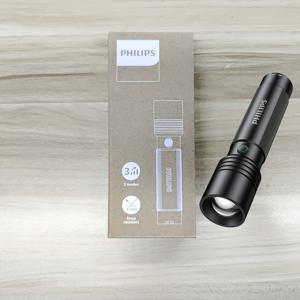 TEMU Philips 조절식 3가지 모드 손전등, 스마트 배터리 잔량 표시, 망원 거리 조절, 휴대용 손전등, 야외 손전등, 비상 손전등, 야외/실내 사용에 적합