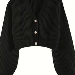 TEMU 여성용 스타일리시하고 우아한 숏 가디건 - 봄, 여름, 가을에 적합한 가디건