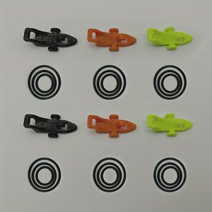 TEMU 6개 낚시대 루어 훅 홀더 + 베이트 키퍼 세트, 탄성 고무 링 포함, 휴대용 베이트 고정기, 엉킴 방지 액세서리