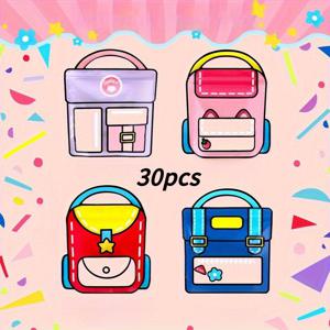 TEMU 20/30개입 투명 창문 플라스틱 선물 가방 (상단 손잡이 포함) - 생일, 스낵, 사탕, 선물용 재미있는 만화 디자인 - 졸업식, 개학, 교실 행사, 사탕 색상의 파티 답례품, 작은 책가방 모양으로 완벽