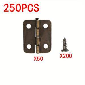 TEMU 250개 18*16mm 미니 경첩, 스크류 포함 빈티지 장식 경첩, 나무 상자, 보석 상자, 캐비닛 및 추가 장식에 적합