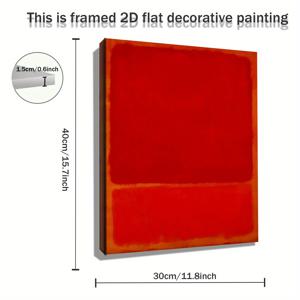 TEMU 2D 플랫, 2D 플랫, 2D 나무 프레임 캔버스 아트워크 1개, 로스코 그림 특징. 로스코 프린트, 제목 없는 복제본, 마크 로스코가 영감을 주는 벽걸이 예술 작품이 포함되어 있습니다.