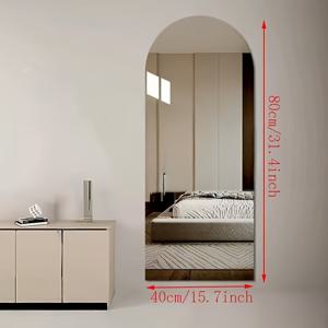 TEMU 1개 스크래치 방지 아크릴 아치형 거울, 곡선형 빛과 그림자 재디자인, 심미적이고 실용적인 풀 레인지 거울, 스탠딩 거울, 풀 텍스처 #아크릴거울 #미적거울