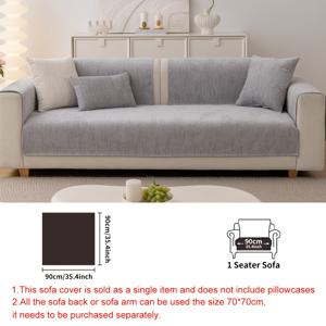 TEMU 솔리드 컬러 쉐닐 소파 커버, 사계절 내내 사용하기 적합한 새로운 스타일. 고정, 미끄럼 방지, 내마모성 디자인 특징. 간편하고 우아한 외관으로 거실, 침실, 사무실 등 다양한 공간에 적합합니다.