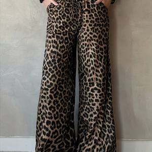 TEMU 여성용 와이드 레그 프린트 맥시 팬츠 - 신축성 있는 드로스트링 허리, 루즈핏 풀 레그 팬츠, 여름 캐주얼 복장 및 일상복에 적합 - 우아한 스페셜 라인 (필요 없음)