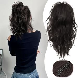 TEMU 14인치 짧은 포니테일, 대형 클로 클립 포함. 게으른 날에 완벽. 단순히 착용하면 출발 준비 완료. 얇고 기름진 머리 문제를 쉽게 해결하고 헤어스타일을 향상시킵니다. 네 가지 색상으로 머리카락 색상과 완벽하게 매치됩니다.