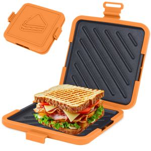 TEMU 전자레인지 토스터 샌드위치 메이커 브런치 샌드위치 메이커 논스틱 베이킹 트레이 그릴 치킨 윙 닭가슴살, 전기 불필요, 무선, 시간 절약, 빠른 조리, 식기세척기 사용 가능