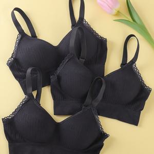 TEMU 여성용 푸쉬업 브라 3pcs - 봄/여름 핫 신상 - 데일리 웨어 - 심플 디자인 - 리프트 & 처짐 방지 - 속옷 - 땀 흡수 & 통기성 - 색상 고정 - 홈, 스포츠, 요가 등 다양한 상황에 적합
