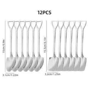 TEMU 12개입 창의적인 스테인리스 스틸 수박 스푼 - 골드/실버 디저트 스푼, 커피 스푼, 과일 스푼 - 식품 등급 내구성 휴대용 스푼 - 가정, 레스토랑, 호텔, 야외 캠핑, 피크닉, 결혼식에 적합 - 주방 필수품
