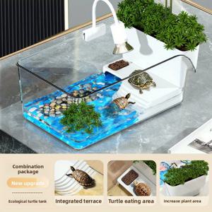 TEMU 1개 미니 어항 아크릴 수족관 가정용 투명 고화질 거북이 탱크, 잉어 데스크탑 장식용