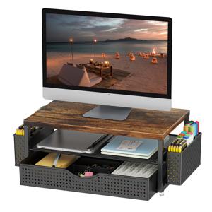 TEMU 서랍과 사이드 브라켓이 있는 3단 컴퓨터 모니터 스탠드 1개, 책상 수납, 사무용품 및 액세서리, 사무실/스튜디오용, 전문가를 위한 전자제품 및 문서 정리용