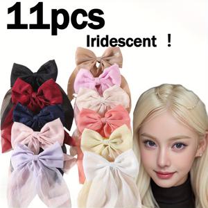 TEMU 나비 머리 리본 & 곱창 밴드 세트 11개 - 여성용 방풍 헤어 액세서리, 러닝, 여행, 데일리 사용을 위한 가벼운 머리끈 | 그녀를 위한 이상적인 선물