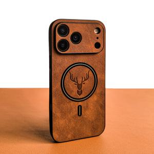 TEMU 아이폰 17 프로 맥스 에어 16 15 14 13 12 프로 맥스용 럭셔리 인조가죽 마그네틱 케이스 - 지문방지 슬림형 풀보호 소프트 커버