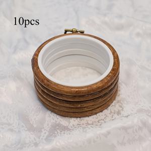 TEMU 10개 소형 원형 프레임 - 금속 걸쇠 포함, 십자수, 스크랩북, 주얼리 제작 용품, 공예에 적합 - 우아한 패브릭 장식 후프 및 디스플레이 도구, 주얼리 제작 추가품, 인조 나무 엔드, 빈티지 장식, 내구성 좋은 금속 링