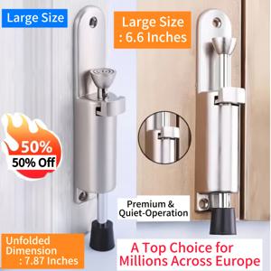 TEMU 1개 6.6인치 보이지 않는 충돌 방지 현관문 스톱 블록 | 간편한 위치 조절, 펀칭 불필요, 가정 및 사무실에 적합, 벽 보호 및 손상 방지, 광택 강철 엔드