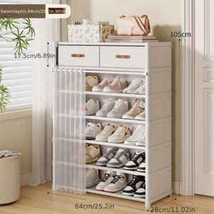 TEMU 가정용 다기능 신발장 1개, 실내용 대용량 신발 정리대, 독립형 다층 방진 신발 수납장, 현관홀용 심플 수납장, 아파트, 기숙사, 주택에 적합