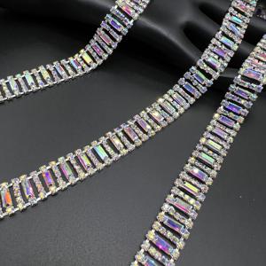 TEMU 20cm/50cm/90cm 유광 계단형 유리 체인 실버리 AB, 엣지있는 토트백, 글램 모자 장식, 슈즈, DIY 高级 꾸미기용으로 매달기