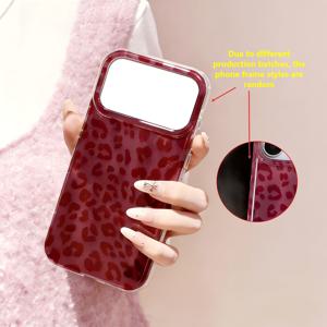 TEMU 휴대폰 케이스 - 스타일리시하고 시크한 버건디 프린트 행운의 색상 글리터 아이스 글레이서 텍스처 보호 휴대폰 케이스, 아이폰 16/11/13/ Plus/15 Pro/15 Pro Max/12/14 Pro Max/11 Pro Max/12 Pro/12 Pro Max/13 Pro/13 Pro Max/14 Pro/14 Pl에 적합