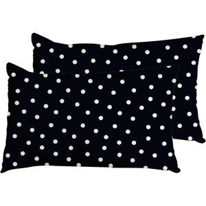TEMU 2개 세트 블랙 바탕 화이트 도트 롱 스로우 베개 커버, 홈 데코 베개 커버, 침실 거실 소파 장식용 폴리에스터 지퍼형 쿠션 커버 (베개솜 미포함)
