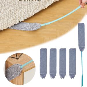 TEMU 가정용 확장형 텔레스코픽 침대 밑 먼지 청소 브러시, 틈새 청소 전기정전기 먼지 브러시, 소파 먼지 청소용 전용 먼지 청소기