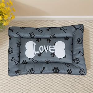 TEMU 만화 캐릭터 반려동물 침대 매트리스 1개, 양면 사용, 플러시 세탁 가능한 강아지 정사각형 침대 매트리스, 독특한 디자인의 부드러운 반려동물 침대, 내구성 있고 세탁기 사용 가능, 소형 및 중형 고양이용, 케이지 또는 실내용 수면 패드로 적합